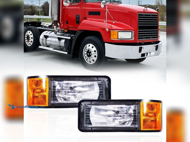Lot 49-3511819 - Pair Set headlights for Mack,Replacement Headlamp with turn Signal Bulb Compatible with 1990-2007 Ma...