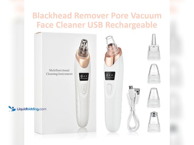 Lot 49-1820650 - Blackhead Remover Pore Vacuum Face Cleaner USB Rechargeable - NEW - Features 5 Levels of suction and...