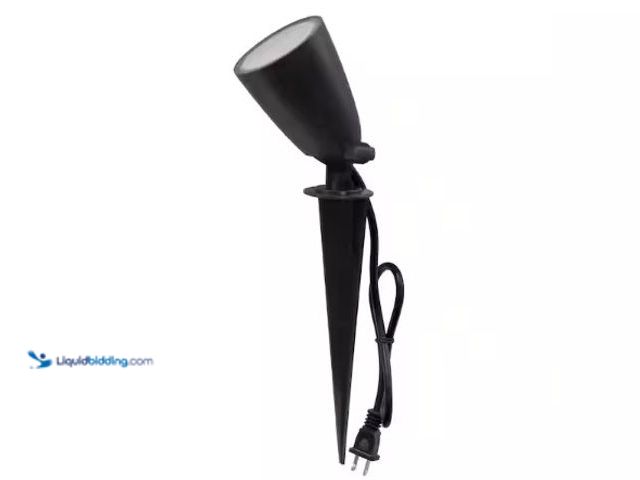 Lot 49-1625651 - Lot of (4) Commercial Electric Line Voltage Bronze LED Landscape Flood Light with Spike, Model # SPK...