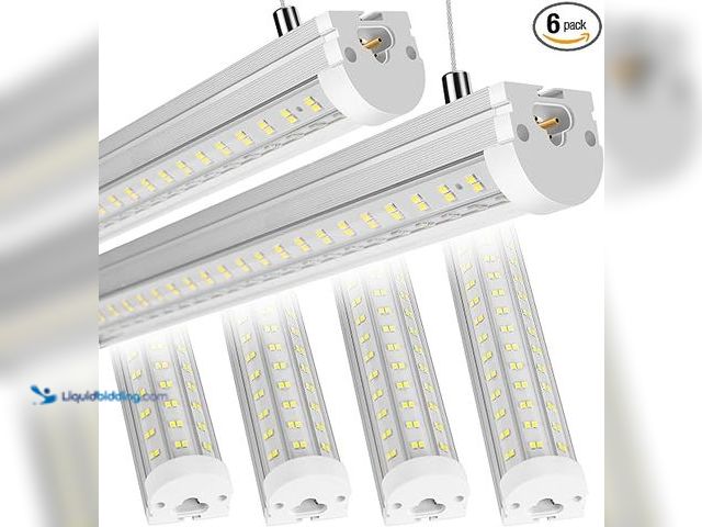Lot 49-1632128 - (6-Pack) 8FT U Shape 125W Integrated Tube Bright LED Light, 6500K Clear White, 20000LM - Flush Mount...