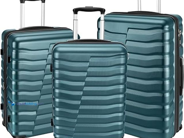 Lot 49-3430543 - Set of (3) XL WireHot Lightweight Luggage with Spinner Wheels & YKK Zipper, 3-Piece Suitcase ABS+PC ...