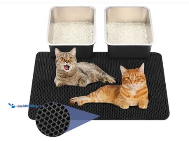 Lot 49-3465280 - Sliner 2 Pcs Stainless Steel Cat Litter Box With mat and scoop, Rustproof, Model# NA16987686586, New...