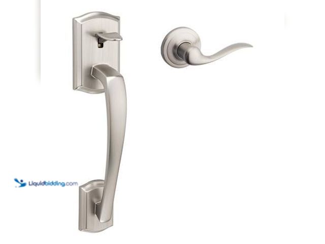 Lot 49-5553560 - Kwikset Prescott Satin Nickel Door Handleset Only with Tustin Door Handle in Satin Nickel Model # 81...
