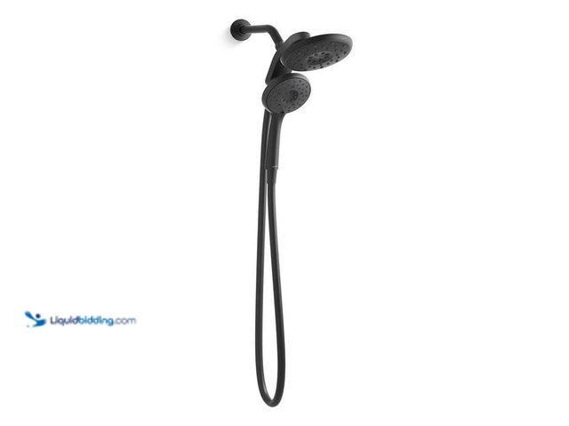 Lot 49-2024223 - KOHLER Claro 3-Spray Dual Wall-Mount Fixed and Handheld Shower Head 1.75 GPM in Matte Black. Model #...