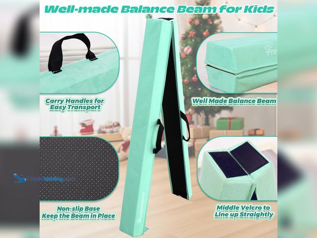 Lot 49-5461273 - PreGymnastic 6FT/8FT/9.5FT Folding Balance Beam for Kids Ages 3-12, Foldable Gymnastics Floor Beam-E...