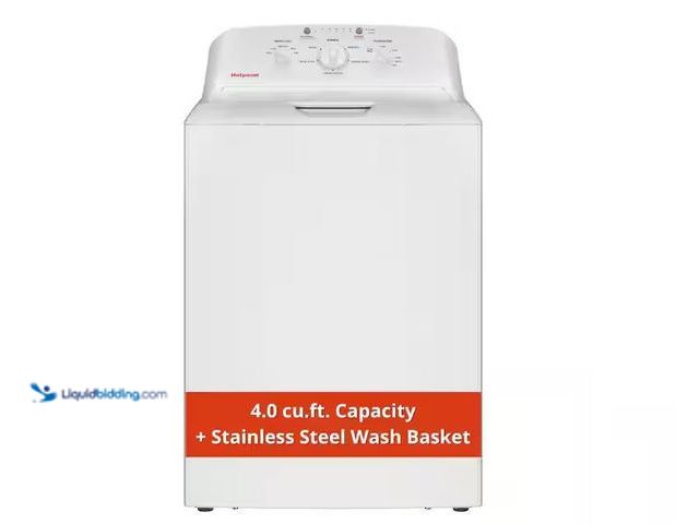 Lot 49-1572099 - Hotpoint 4.0 cu.ft. Top Load Washer in White with Cold Plus and Water Level Control Model # HTW265AS...