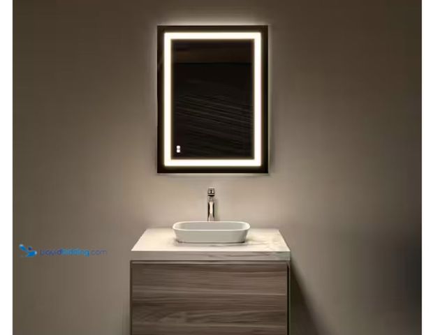 Lot 49-2006175 - TOOLKISS 24 in. W x 32 in. H Frameless Rectangular Anti-Fog LED Light Wall Bathroom Vanity Mirror Di...
