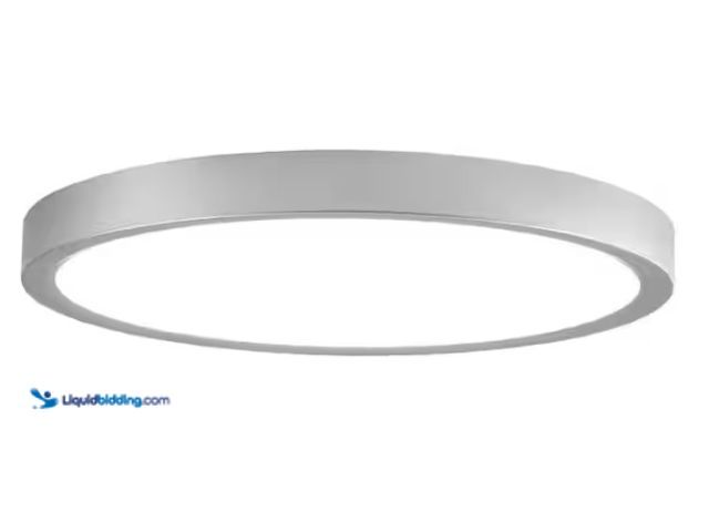 Lot 49-11035 - 1` New ZJAVAIVE Round LED Flush LED ZJVAIVE 9.06 in. 1-Light Round Sliver Integrated LED Flush Mount...