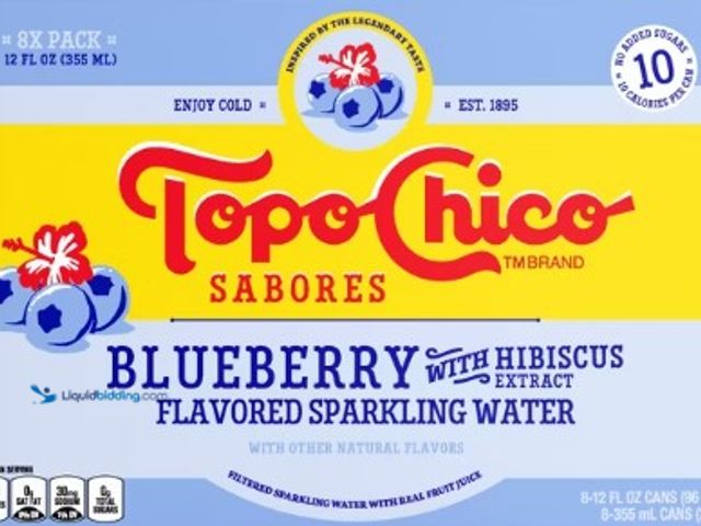 Lot 49-3564115 - Topo Chico Sabores Blueberry Hibiscus Sparkling Water - 8pk/12 fl oz Cans New