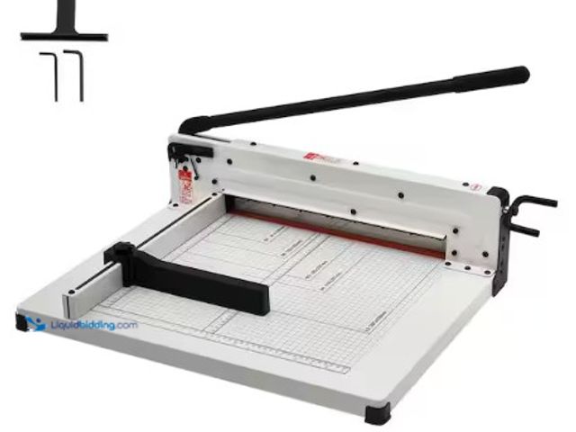 Lot 49-2022515 - VEVOR Heavy Duty Paper Cutter, Solid Steel Construction, 17 in. Tile Cutter with Steel Blade and han...