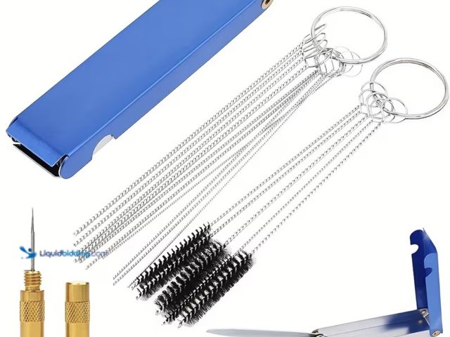 Lot 49-1816646 - 12 pcs set Stainless Steel Motorcycle Carburetor Cleaning Brush with Needle Spray Gun