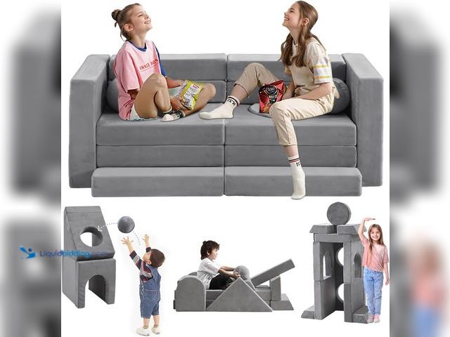 Lot 49-5459430 - 22Pcs Modular Kids Play Couch, 1000+DIY Creativing Playroom Furniture for Kids, Toddler Couch, Conve...