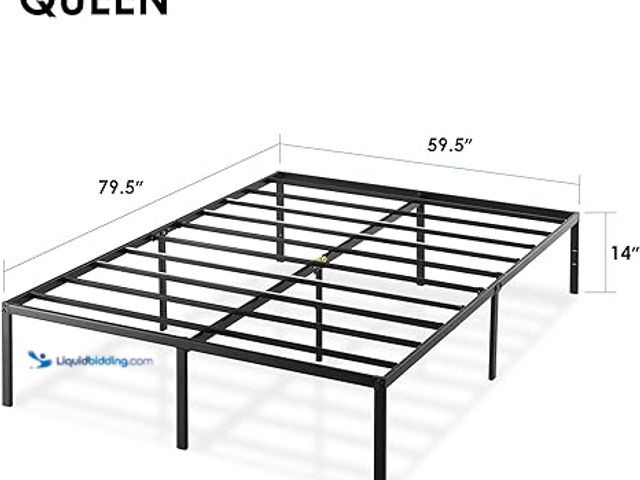 Lot 49-5448507 - Best Price Mattress 14 Inch Metal Platform Beds w/ Heavy Duty Steel Slat Mattress Foundation (No Box...