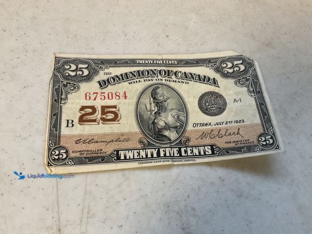 Lot 49-1830025 - 1923 DOMINION OF CANADA 25 CENT NOTE FOREIGN CURRENCY #COINS0219