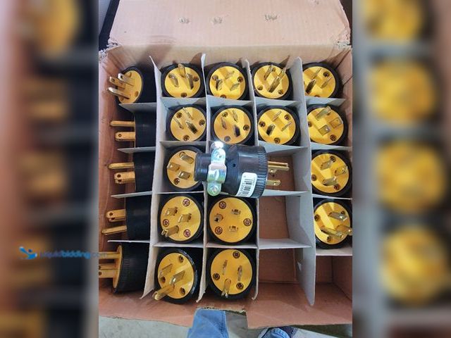 Lot 49-1816024 - A brand new box of Leviton 15 Amp 125-Volt Rubber Grounding Plugs. These are replacement plugs for e...