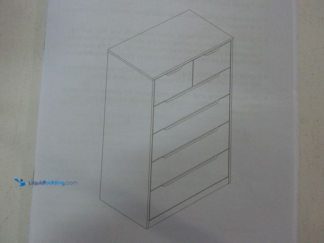 Lot 49-1557148 - 6 Drawer Dresser Organizer, Engineered Wood, Black, Model # USWDR6DB-JYB, Unused.  Ref#BULK1126