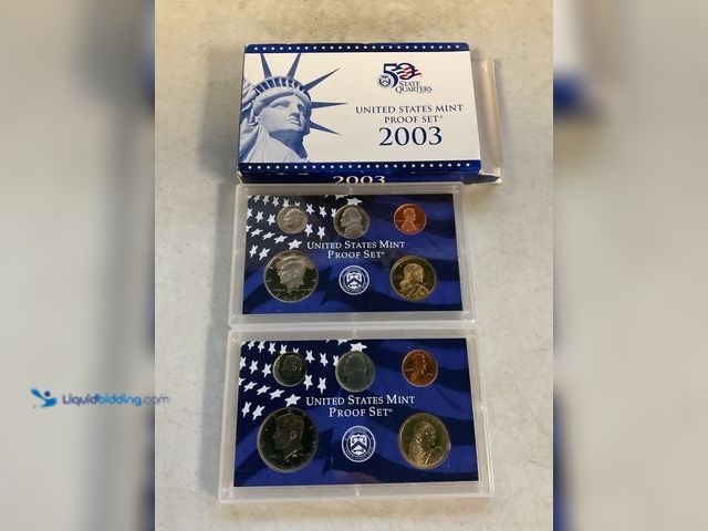 Lot 49-1810304 - 2003 UNITED STATES MINT PROOF SET 10 COINS IN HARD PLASTIC CASES AND ORIGINAL SLEEVE #COINS1113