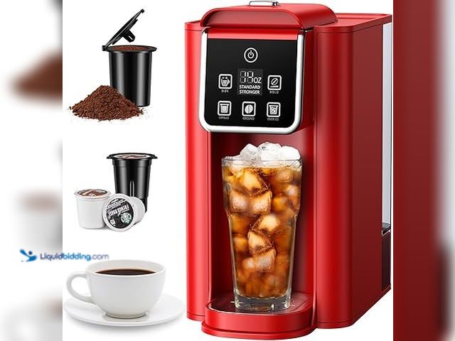 Lot 49-3539315 - SHARDOR Single Serve Coffee Maker, Hot & Iced Coffee Machine for K Cup and Grounds, 6 to 14 oz Brew ...