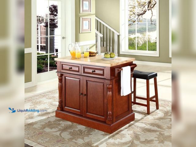 Lot 49-5573097 - Ly4 Thornton Cherry Kitchen Island End Transitional, Unused