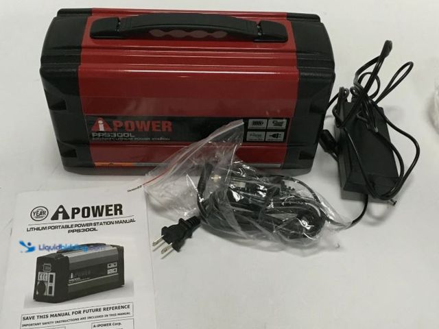 Lot 49-5561111 - A-iPower 300 Watt Lithium Power Supply, Built In Integrated LED Spotlight, Unused, Works
