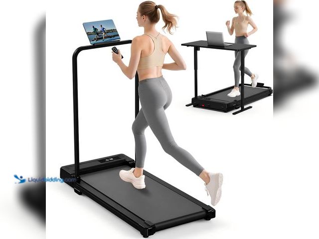 Lot 49-5581808 - Walking Pad Treadmill for Home - Folding Treadmills with Handle Bar Portable Compact Fold up Indoor ...