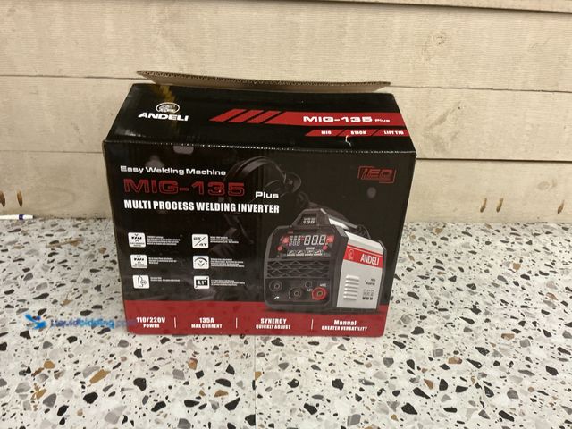 Lot 49-5447844 - ANDELI 135Amp MIG Welder 110V/220V Dual Voltage, Portable Gasless Welder Flux MIG/Lift Tig/Stick 3-i...