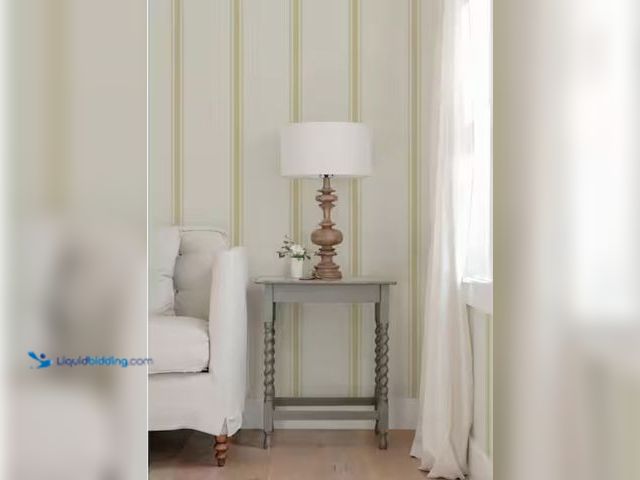 Lot 49-2003449 - Approx (56) sq. ft. of Chesapeake Linette Wheat Fabric Stripe Matte Pre-pasted Paper Wallpaper, Cove...