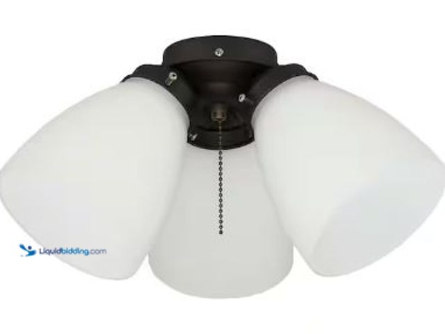 Lot 49-5441163 - Qty 2. Hampton Bay 3-Light Oil Rubbed Bronze Ceiling Fan Shades LED Light Kit. Model # 91384. Unused...