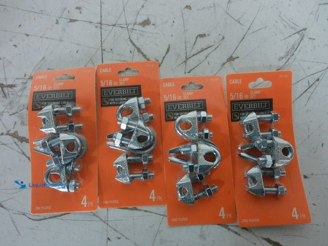 Lot 49-3616713 - (4-Pack) Everbilt 5/16 in. Clamp Set - Unused SKU # 635592  Ref#BIN0716