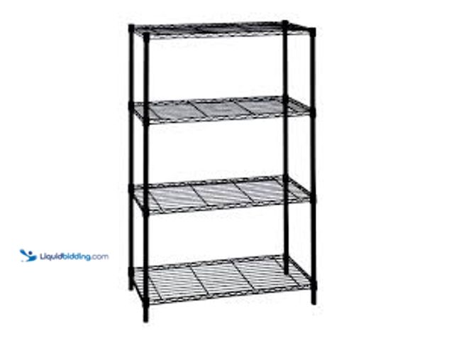 Lot 49-5483388 - HDX 4-Tier Steel Wire Shelving Unit in Black (36 in. W x 54 in. H x 14 in. D). Model # 21436BPS. Unu...