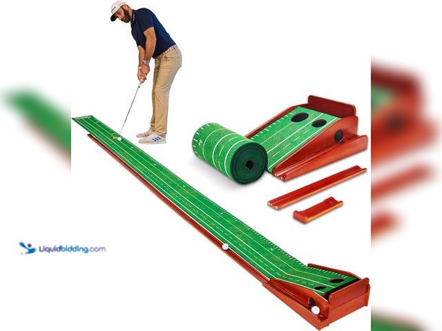 Lot 49-5410804 - Perfect Practice Golf Putting Mat with Ball Return - Portable Practice Putting Green - Training Aid ...