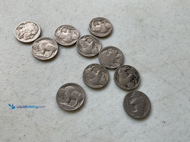 Lot 49-5341820 - LOT OF 10 VINTAGE BUFFALO NICKELS VARIOUS YEARS