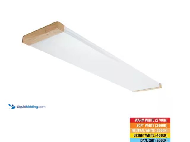 Lot 49-5573182 - Commercial Electric
46 in. x 10 in. LED Flush Mount Ceiling Light Fixture Oak Design End Caps Low P...