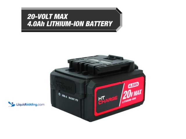 Lot 49-5543686 - Hyper Tough 20V Lithium-Ion 4.0Ah Rechargeable Battery with USB-C. Unused