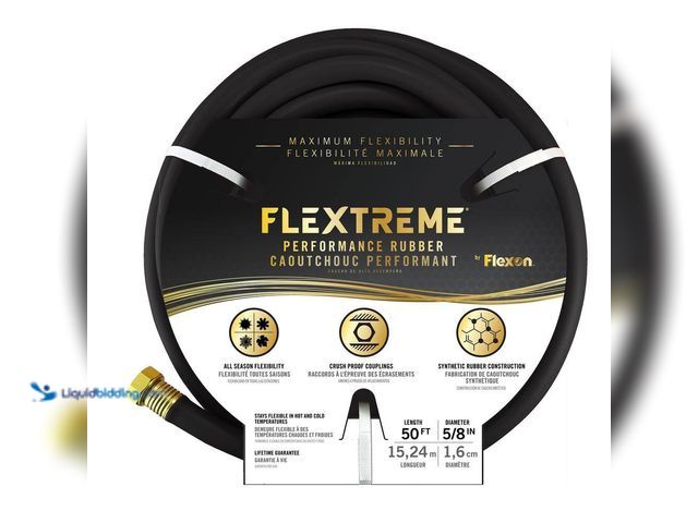Lot 49-5412848 - Flexon
Flextreme 5/8 in. Dia x 50 ft. Black Performance Rubber Garden Hose. Item is Unused