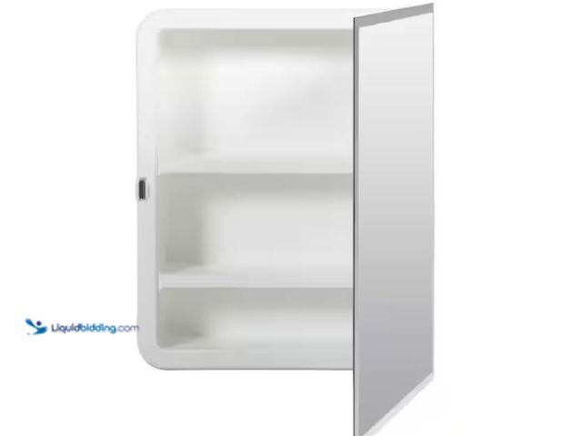 Lot 49-3614855 - Glacier Bay 16 in. W x 20 in. H Rectangular Recessed or Surface Mount Frameless Beveled Mirror Medic...