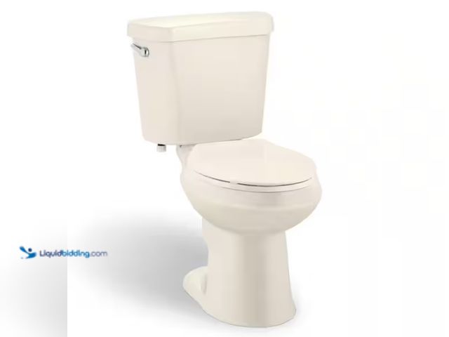 Lot 49-1550545 - Glacier Bay 12 inch Rough In Two-Piece 1.28 GPF Single Flush Elongated Toilet in Bone Seat Included,...