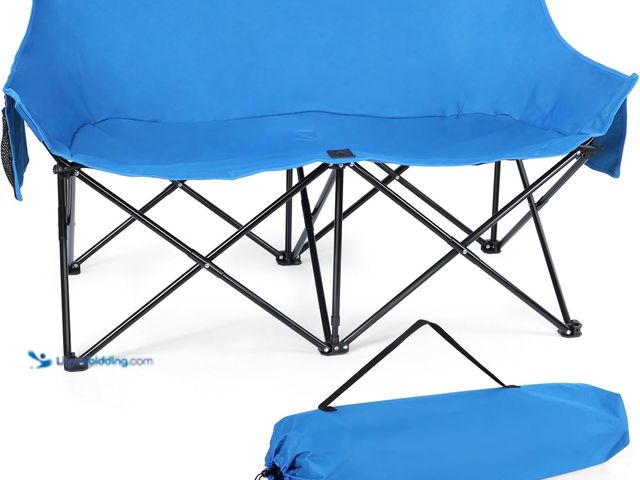 Lot 49-5546280 - Leonyo Double Camping Chairs, 2 Person Camping Chair for Adults, Collapsible Oversized Duo Folding L...