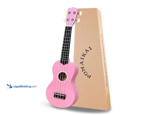 Lot 49-3432480 - POMAIKAI Valentine's Day Soprano Ukulele for Beginners, 21 Inch Ukulele Wood Toddler Guitar Small Ha...