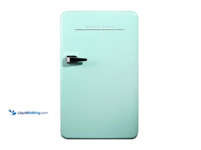 Lot 49-5437159 - Magic Chef 17.5 in. 3.2 cu.ft. Retro Mini Refrigerator in Mint Green, without Freezer. [Model # MCR3...