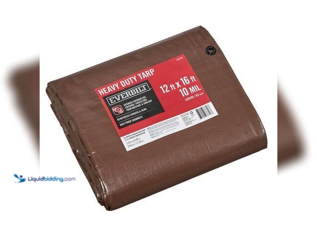 Lot 49-3616980 - Everbilt 12 ft. x 16 ft. Brown and Silver Heavy Duty Tarp - Unused SKU # 333610