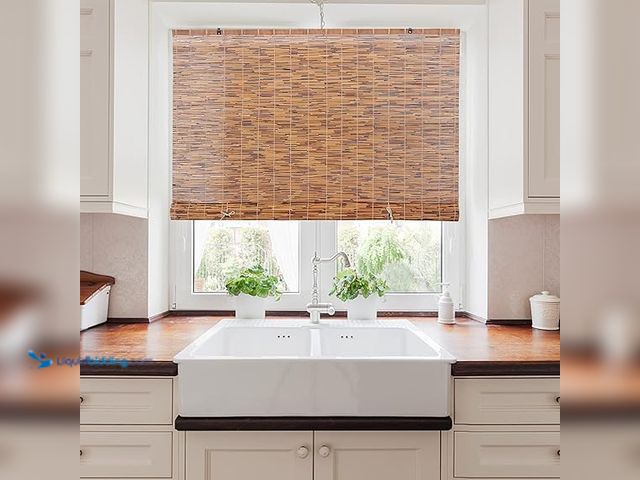 Lot 49-1623746 - Forever Bamboo Light-Filtering Cord-Free Bamboo Reed Roll-Up Blind Shades for Windows Manual Roman B...