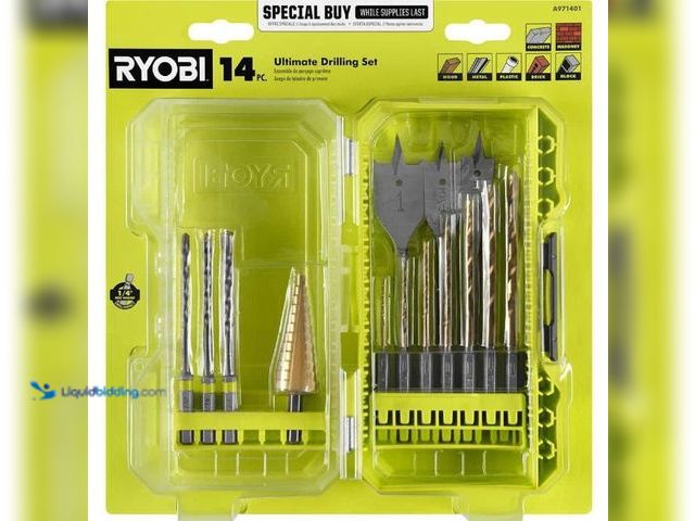 Lot 49-5543860 - RYOBI Ultimate Drilling Set (14-Pieces). A971401. New
