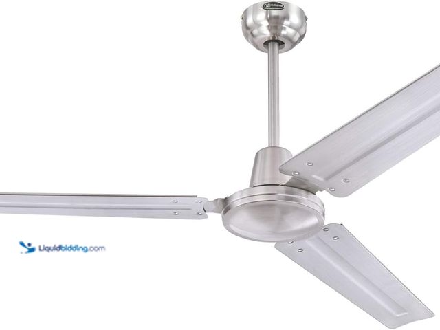 Lot 49-5544208 - Westinghouse 7238100 Jax, Modern Industrial Style Ceiling Fan with Remote Control, 56 Inch, Brushed ...