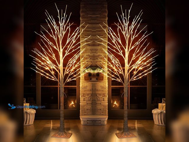 Lot 49-5453005 - TW SHINE 2Pack Lighted Birch Tree, 6 FT Total 288LED Pre-lit Artificial Christmas Trees for Thanksgi...