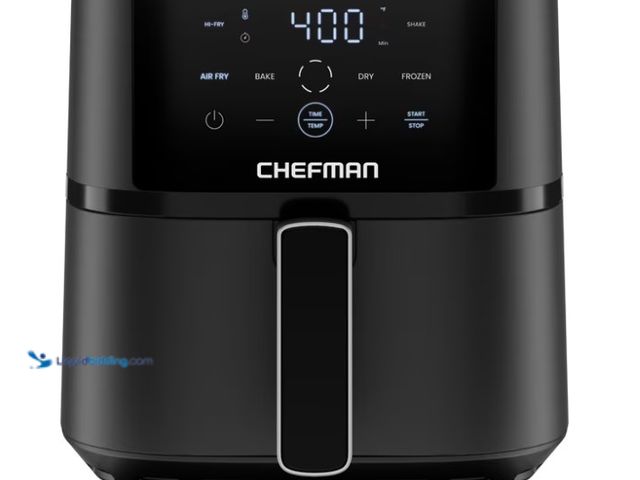 Lot 49-5574256 - Chefman 4-Quart TurboFry Air Fryer, 4 Cooking Functions. Model #RJ38-4T-BLACK-SM. Unused