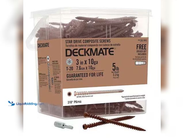Lot 49-5486376 - DECKMATE
#10 x 3 in. Red Star Pan-Head Composite Deck Screws (5 lbs. / 310-Piece) Internet # 204812...