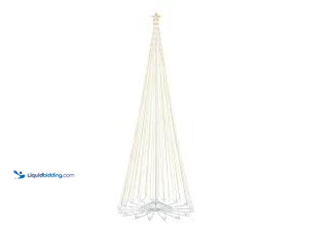 Lot 49-5448776 - 12 ft. Giant-Sized Motion LED Pre-Lit Cone Tree with Star Holiday Yard Decoration. Model # 25HD30003...