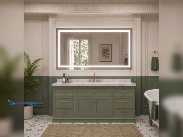 Lot 49-2006151 - ORGANNICE 48 in. W x 36 in. H Rectangular Frameless LED Light Anti-Fog Wall Mount Bathroom Vanity Mi...