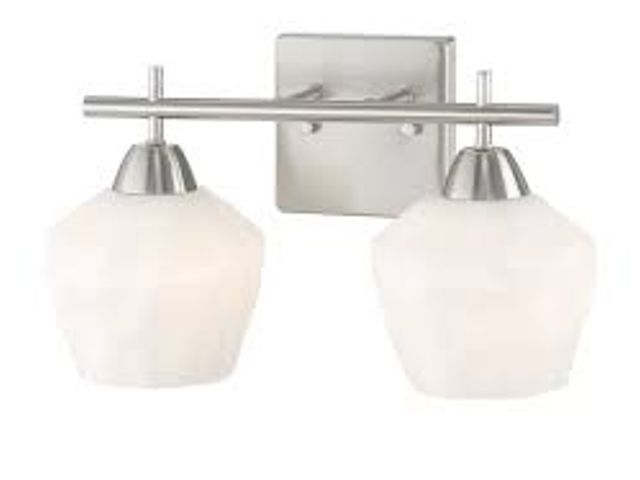 Lot 49-1524081 - Camrin 2 Light 14 inch Brushed Nickel Bath Light Wall Light, Model# 3172-84, Unused  Ref#HDPA-0821